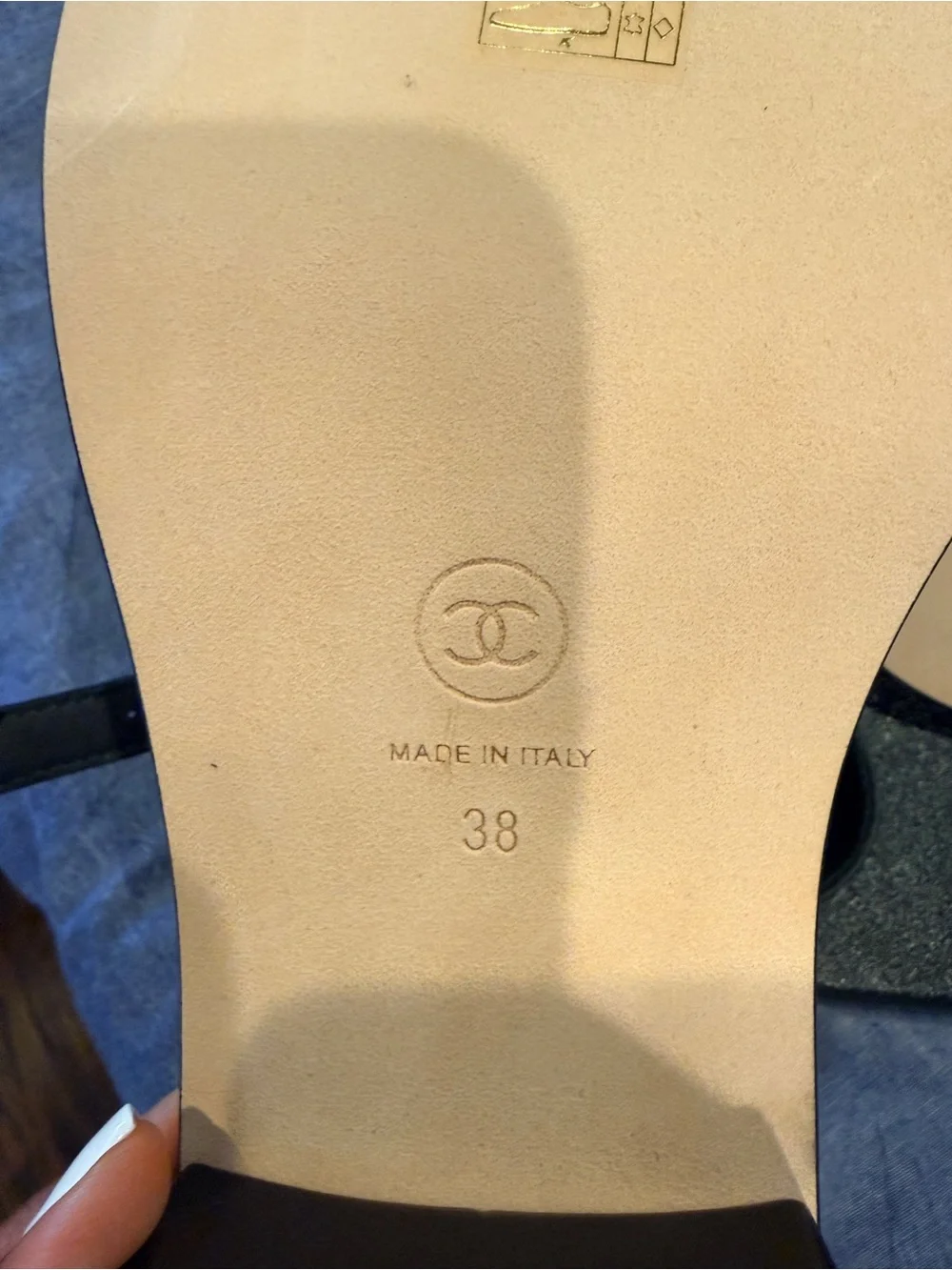 NWT Chanel Black Quilted Chain-Strap Sandals